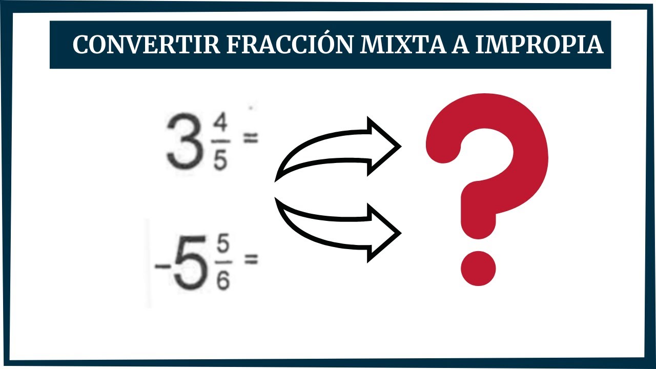 Cómo convertir una Fracción MIXTA a IMPROPIA | - YouTube