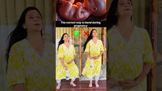 Safe bending during pregnancy 🤰#PregnancyCare #PregnancyTips #SafePregnancy #MomToBe