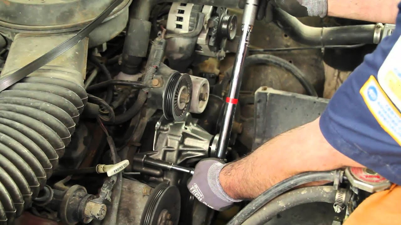 How to Install a Water Pump - Chevy 4.3L WP-715 AW5049 ... ford 4 6 fan belt diagram 