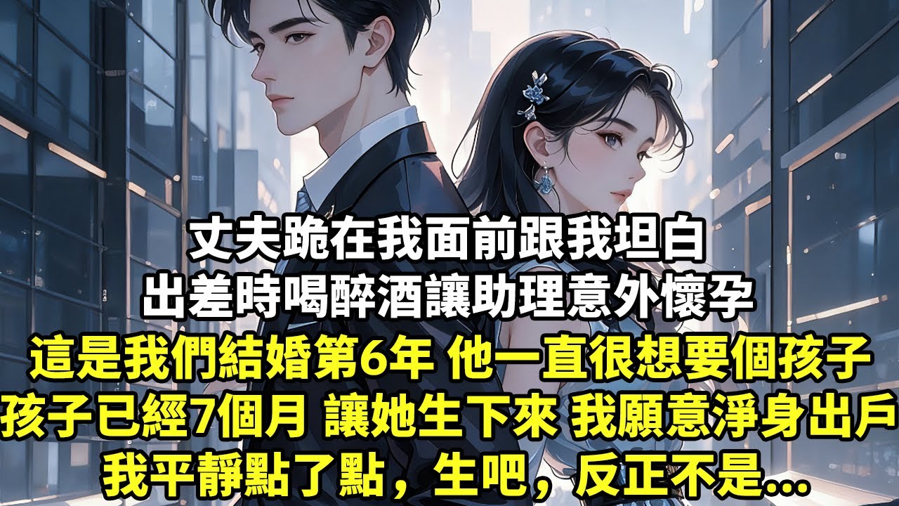 丈夫跪在我面前跟我坦白 出差時喝醉酒讓助理意外懷孕 這是我們結婚第6年 他一直很想要個孩子 孩子已經7個月了 讓她生下來 我願意淨身出戶 我平靜點了點，生吧，反正不是...【現代言情】【追妻】【爽文】