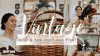 Vintage decor & how much was Free? | Thrift Haul & Vlog + diy