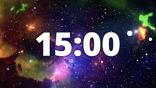 15 Minute Countdown Timer with Alarm and Deep Space Ambient Music | 🌠Deep Space Galaxy 🌠