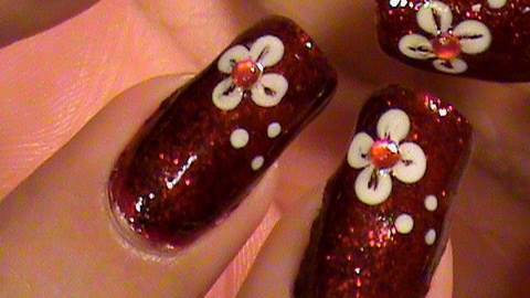 QUICK EASY TO DO FLOWER NAIL ART DESIGN - YouTube