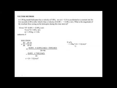 NEWTON'S SECOND LAW OF MOTION VECTOR METHOD