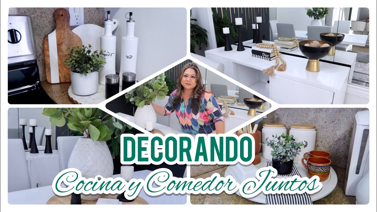 CÓMO DECORE LA COCINA Y COMEDOR JUNTOS 2024 // SENCILLO MODERNO 