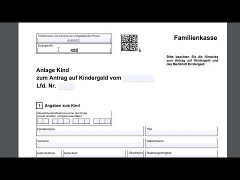 طريقة تعبئة استمارة معونة الأطفال Kindergeld لدى صندوق العائلة Familienkasse في ألمانيا