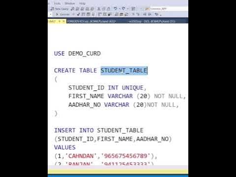 UNIQUE KEY IN SQL | SQL UNIQUE Constraint | SQL Server Tutorial for ...