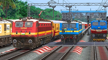 TRAINS CROSSING RUSH IN RAILWAY STATION | BUMPY RAILROAD | Train Simulator | Railwork | NTG GAMING