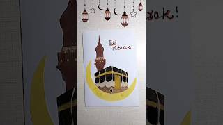 Homemade Eid Mubarak Card 🌙 | Simple Card Making Ideals #shorts #eidcard