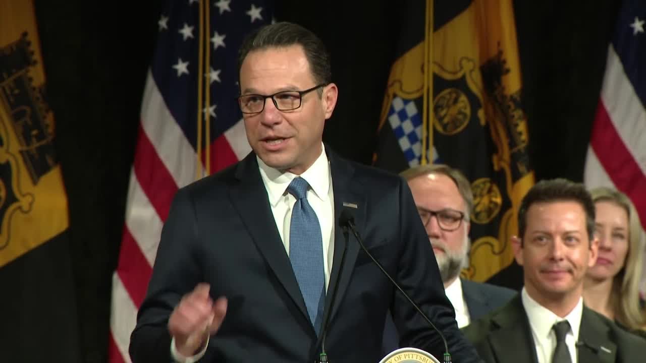 Gov. Josh Shapiro at the swearing in of Pittsburgh's new mayor
