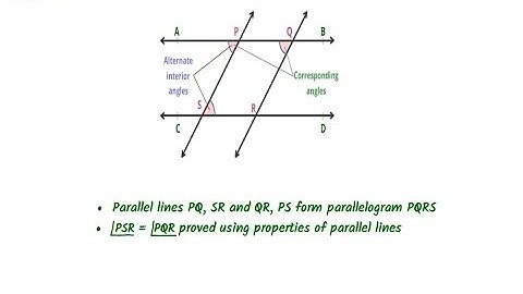Parallel Lines and Transversal - Proving Opposite Angles of a Parallelogram are Equal