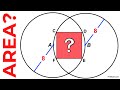 Find the Area of the Red Square in Between 2 Circles | Step-by-Step Explanation