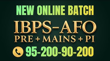 New Online Batch | IBPS-AFO | FCI | M.Sc. Entrance | ABM