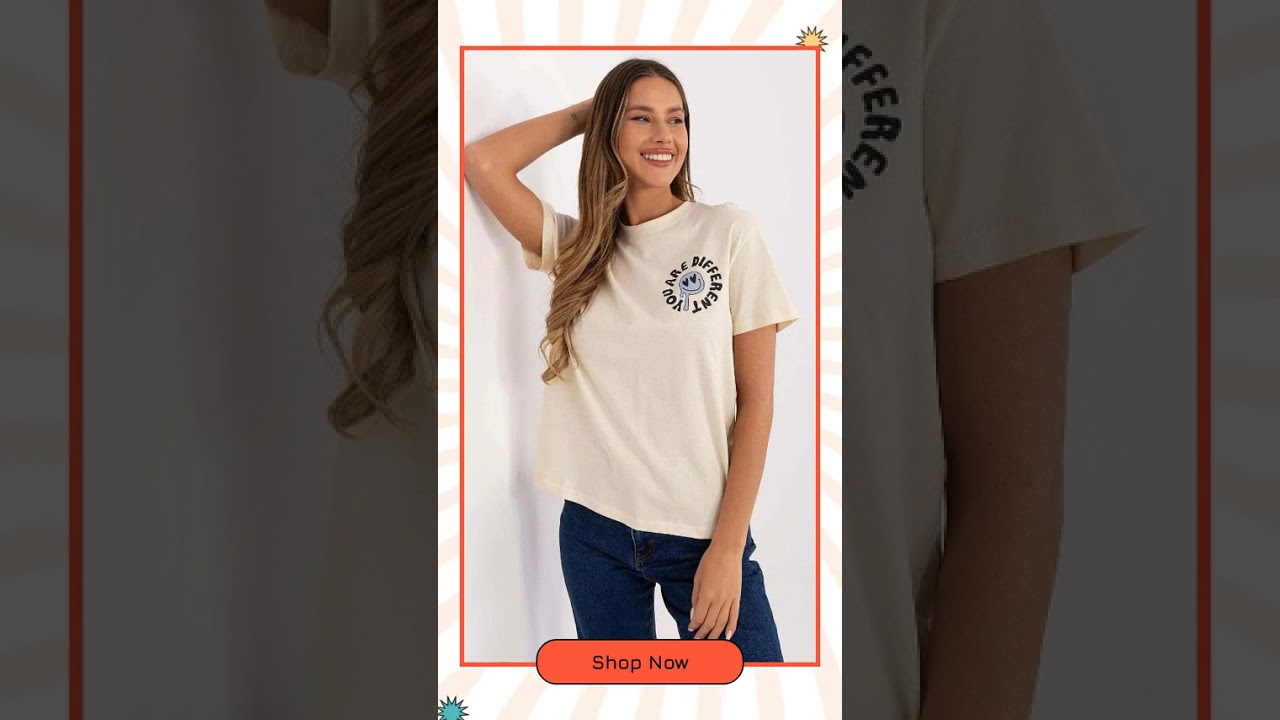 Women Crew-Neck Short-Sleeves T-Shirt – Breathable - Beige, Multicolor, Black, Blue