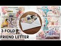 Making a Three Fold Friend Letter &amp; Chat | Easy Collage Art Gift | Happy Mail Ideas