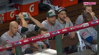 2015 ASG: Chapman fans Moustakas, teammates cheer