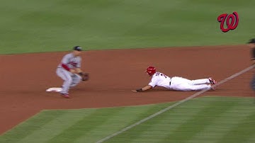 ATL@WSH: Turner slides into second with stolen base