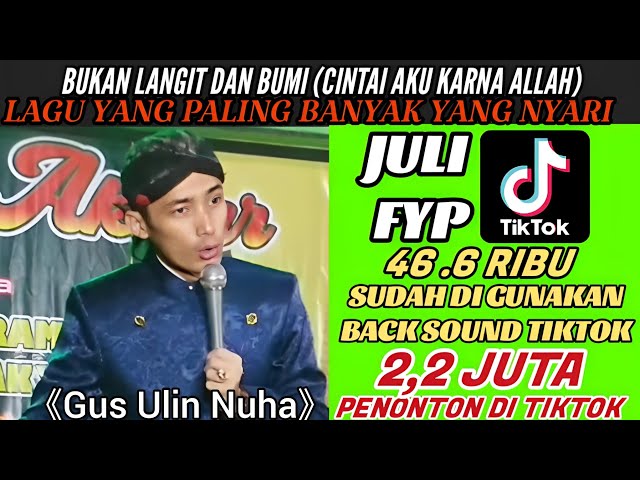 Gus Ulin Nuha,Cintai Aku Karna Allah(Bukan Langit Bukan Bumi)/Bikin Baper/Lagu Viral Fyp Di Tiktok class=