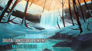 Creating A Stunning Waterfall Winter Scene from SCRATCH in Adobe Photoshop
