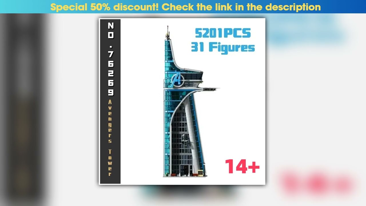 MINISO 76269 Marvel Classic Tower Battle 5201pcs Building Blocks Architecture Street View For Kids