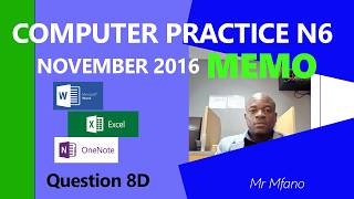 N6 Computer Practice 2016 Memorandum Question 8D Labels Mail Merge