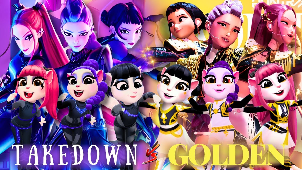 😈✨ GOLDEN 🆚 TAKEDOWN KPOP DEMON HUNTERS ➕ ANGELA 2 | HUNTRIX VERSIOS | COSPLAY MAKEOVER
