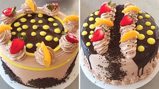 Como decorar tortas con crema de chocolate y frutas | pasteles con crema de chocolate