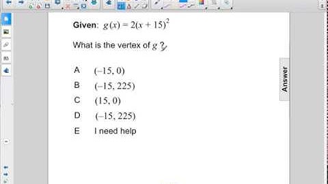 Algebra I Non Linear Functions Graph Quad Vertex Q42