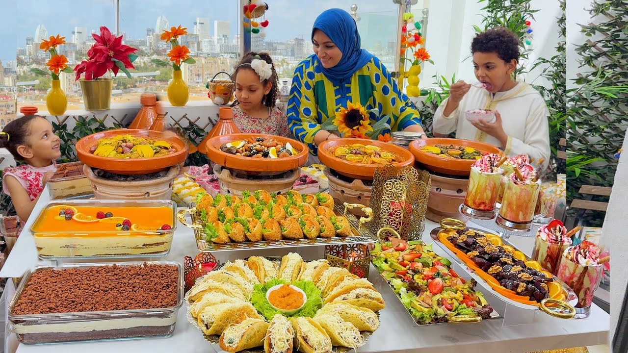 ثالث فطور رمضان عراضة هماوية شهيوات مملحات بدون عجين كيكة شكولا فطائر مقلاة طاجين دجاج لحم بالبرقوق