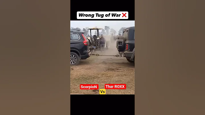 Mahindra Thar (4×4) Outpulls Scorpio N in Epic Tug-of-War #tharroxx #ScorpioN #thartugofwar
