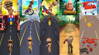 Little Singham 🆚Little Singham Cycle Race🆚Singham Super Skater🆚Jumanji Epic Run🆚Super Wings Jett Run screenshot 2