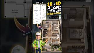 2D plan into 3d Realistic Plan ||Er Robin Hood ||#Civil #civilengineer #2dplan #3dplan #autocad