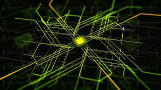 Abstract pattern with microchip circuit board on black background. Animation. Futuristic
