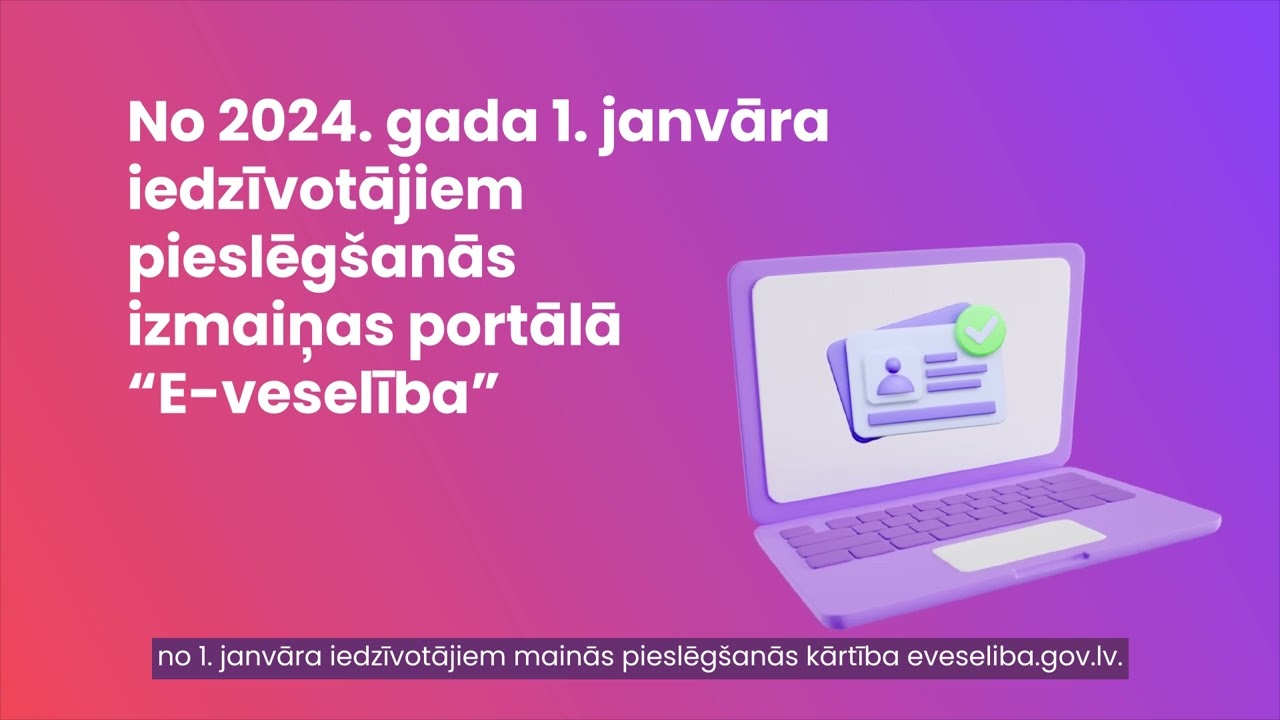 Iedzīvotāju autentifikācija portālā "E-veselība"/ 2024. gada 1. janvāris