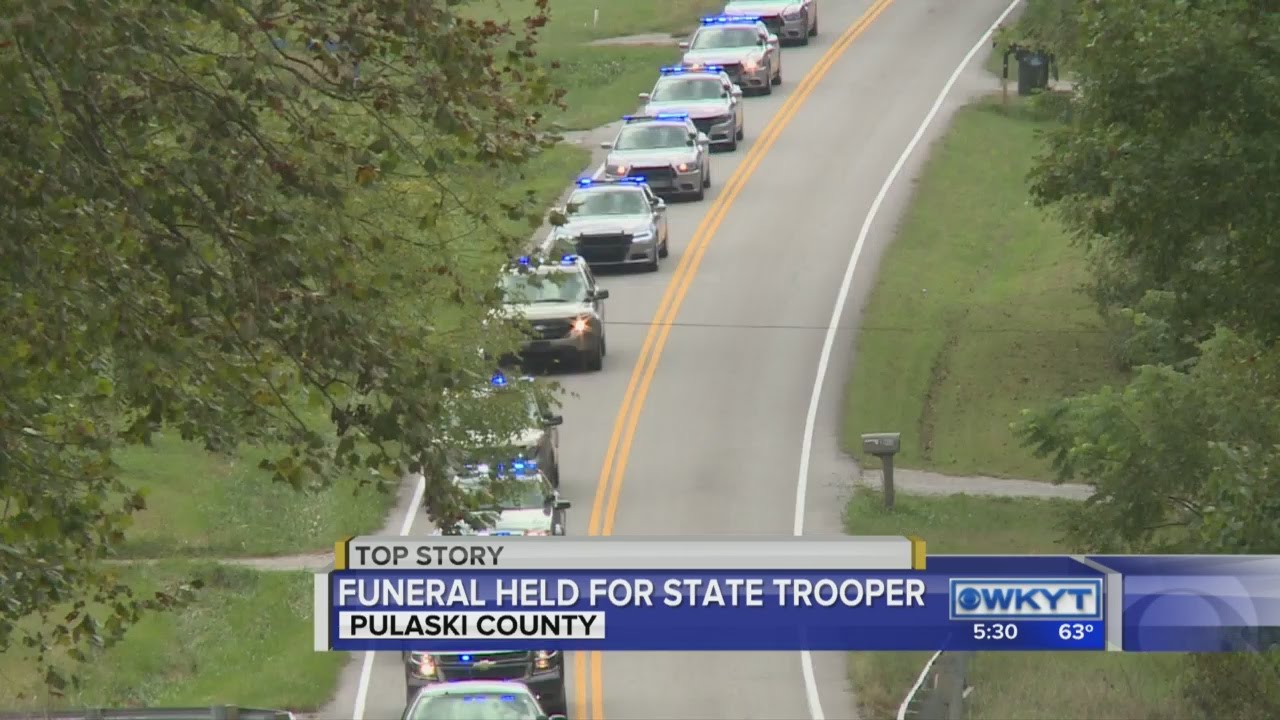 Hundreds turn out for fallen trooper's funeral - YouTube