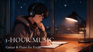 1-Hour Focus Music | Soft Guitar for Writing — Clear Winter Night screenshot 5