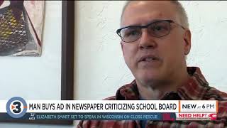 Milton man takes out half-page ad in local paper to call out school district