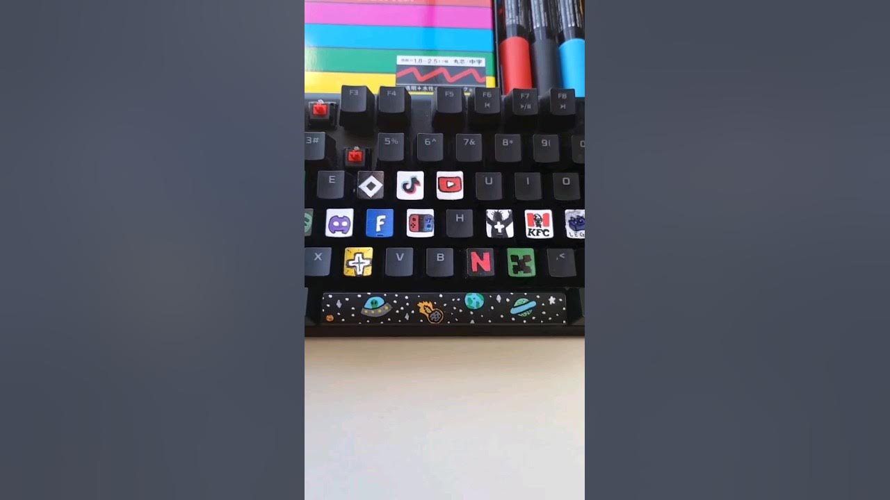 Drawing on my keyboard with posca markers space is for space shorts