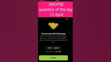 Dropee question of the day 12 April | Dropee question of the day@CryptoTechSunil