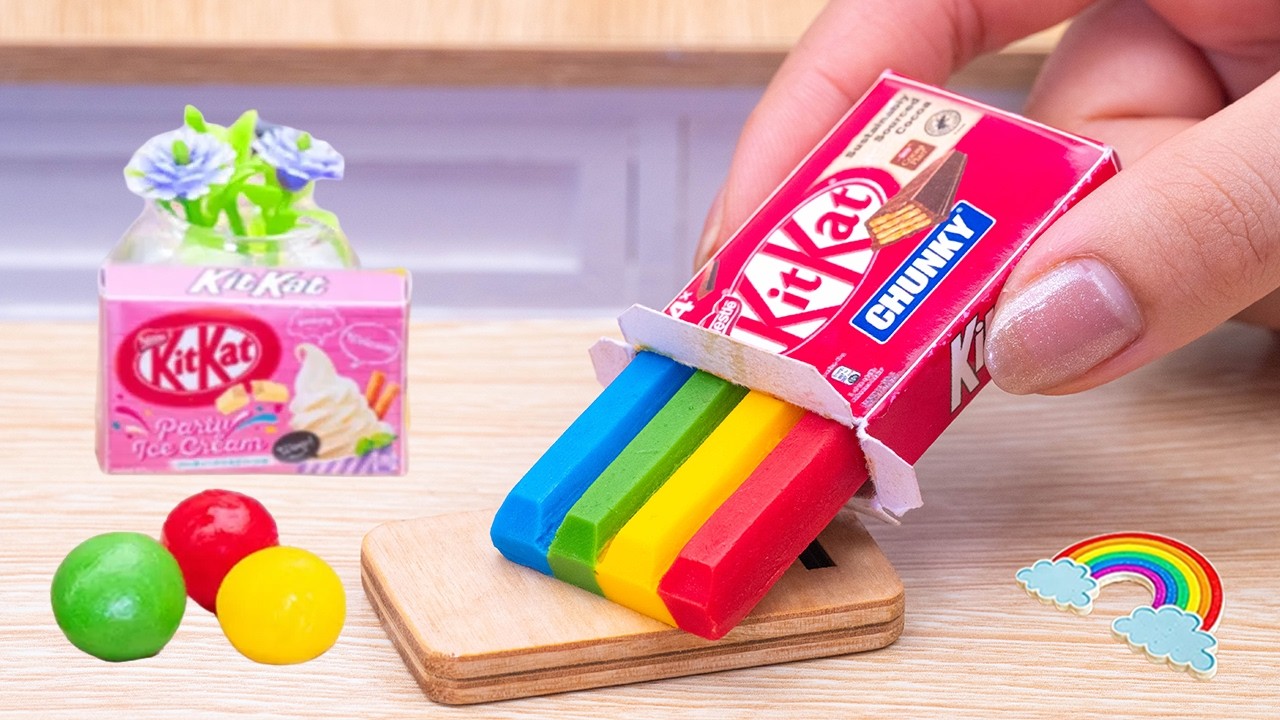 Sweet Rainbow KitKat Cake | Best Miniature Chocolate Cake Decorating Ideas