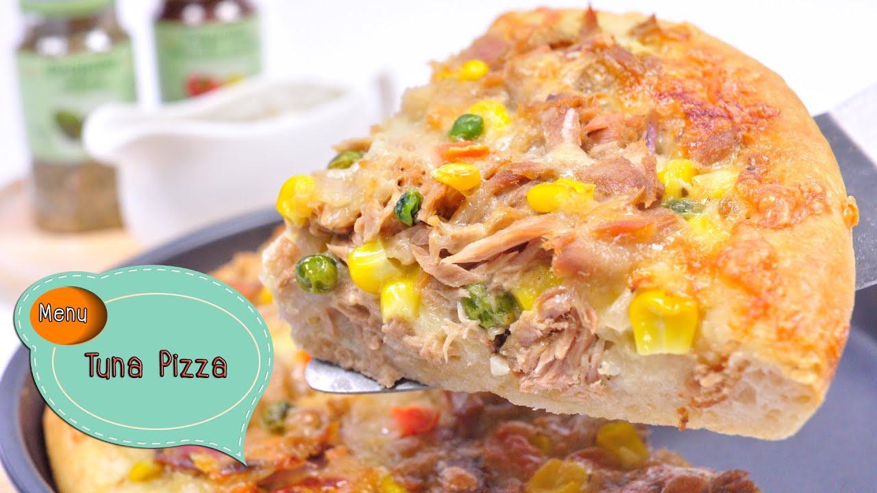 พิชซ่าหน้าทูน่า Tuna Pizza - 1 Minute Cooking