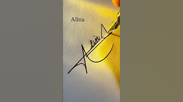 Alina For Signature #calligraphy #art #handwriting #signature #shorts #short #shortsfeed #fyp #alina
