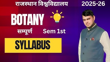 Rajasthan university bsc  botany first semester syllabus with practical 2025