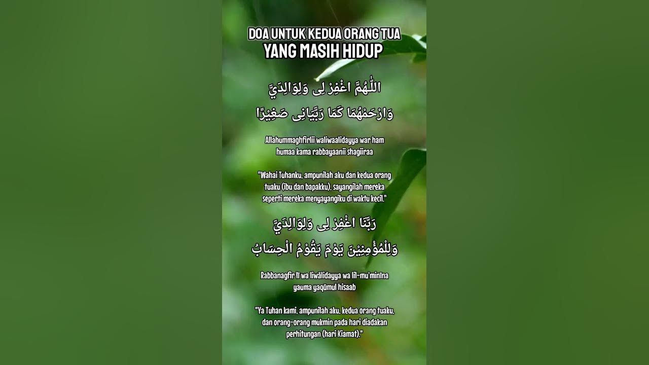 Doa untuk Kedua Orangtua yang Masih Hidup Doa untuk Kedua Orangtua yang Masih Hidup