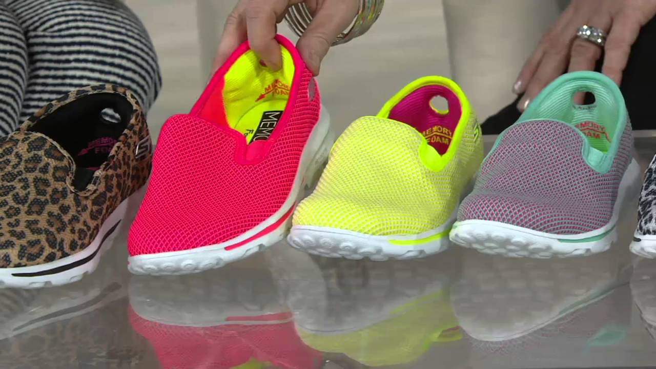 skechers go walk slip on mesh sneakers dazzle