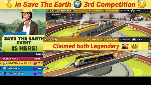 TrainStation2🚆#1110 : 🥇in Save the Earth 🌍 3rd competition. Claimed both Legendary Trains 🚂 🚂