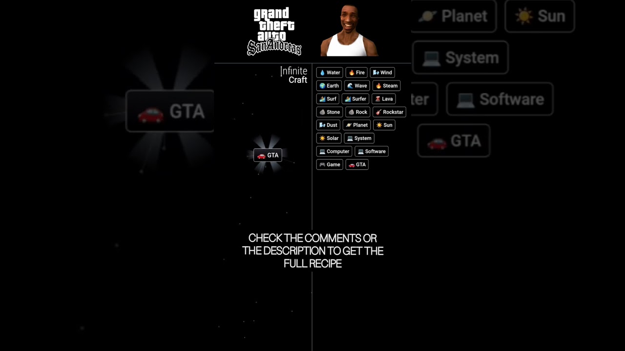 INFINITY CRAFT - CJ + GTA San Andreas 🚙🔫💰 Speedrun tutorial 