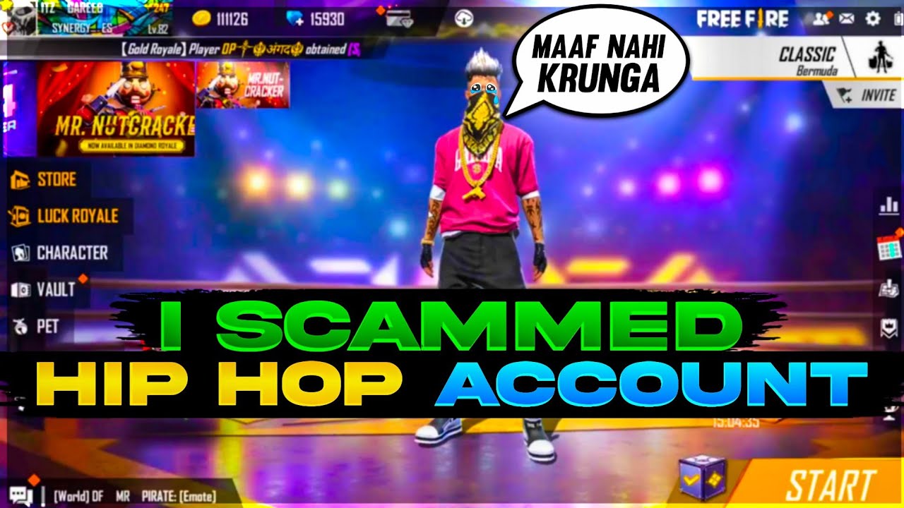 MY FRIEND HIP HOP ACCOUNT SCAMMING PRANK AND SPENT ALL 16000 DIAMONDS HIS REACTION