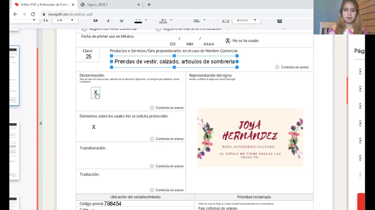 Llenado de la solicitud de Protección de Signos Distintivos - YouTube