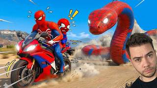 HOMEM ARANHA FUGIU DAS COBRAS ARAHAS DO MAL GIGANTE E FOI...